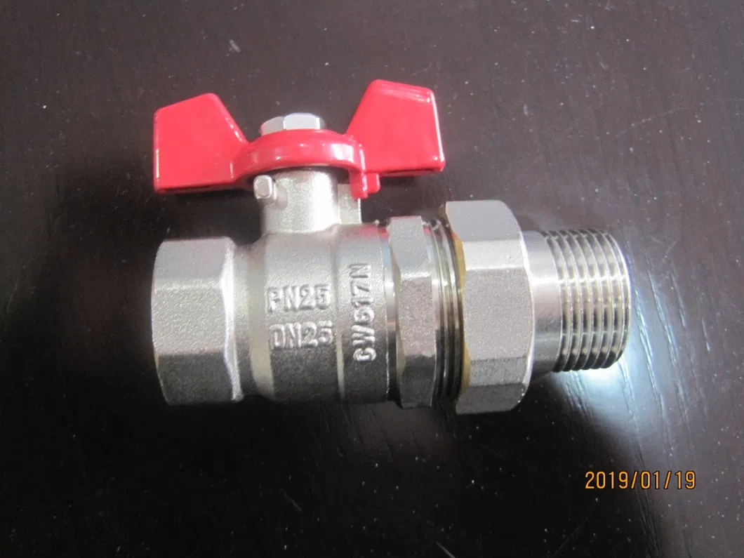 1 Inch Forged Brass Ball Valve with Butterfly Handle, Female X Male