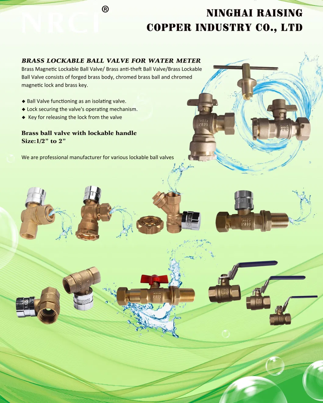 Brass Anti-Theft Magnetic Lockable Ball Valve for Potable Water From China Manufacturer
