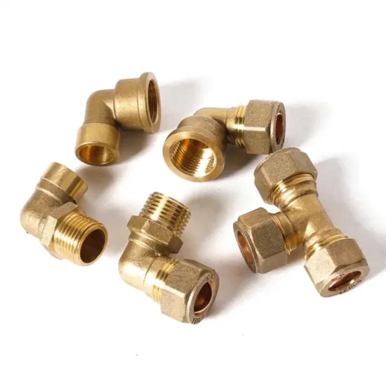 Brass Male Female Thread Copper Plumbing System Sanitary Elbow Pipe Cross Tee Fittings